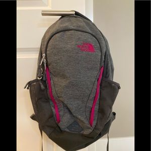 NorthFace Kid Vault backpack Gray+Magenta